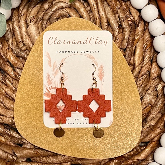 Handmade Polymer Clay earrings - FALLin’ for you collection - hollow funky style - Picture 2 of 4